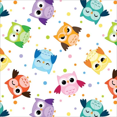 Colorful Owls Playing