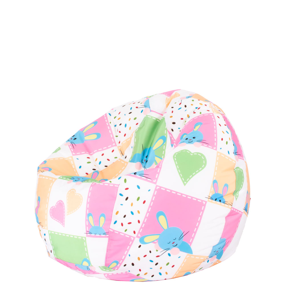 🐰 Kids Pouf "Bunnies and Hearts"