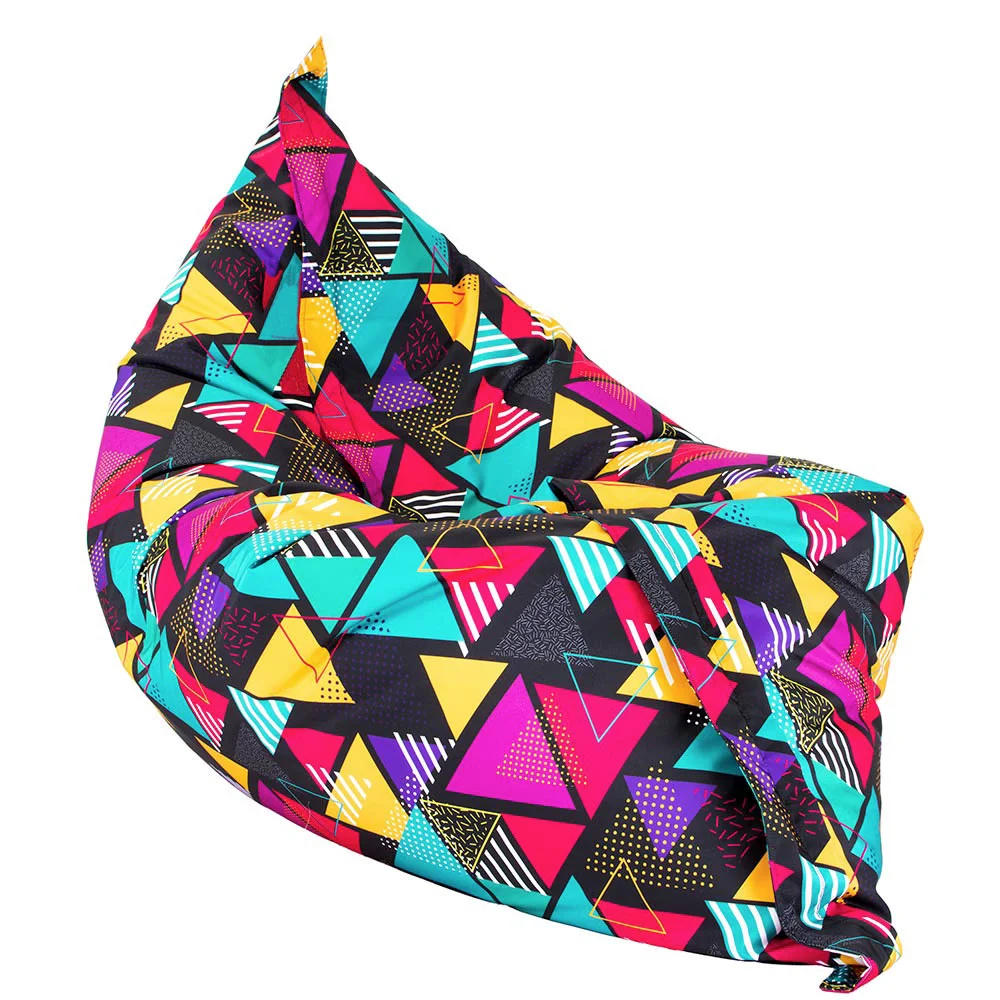 🔺 Pillow Pouf "Neon Triangles"