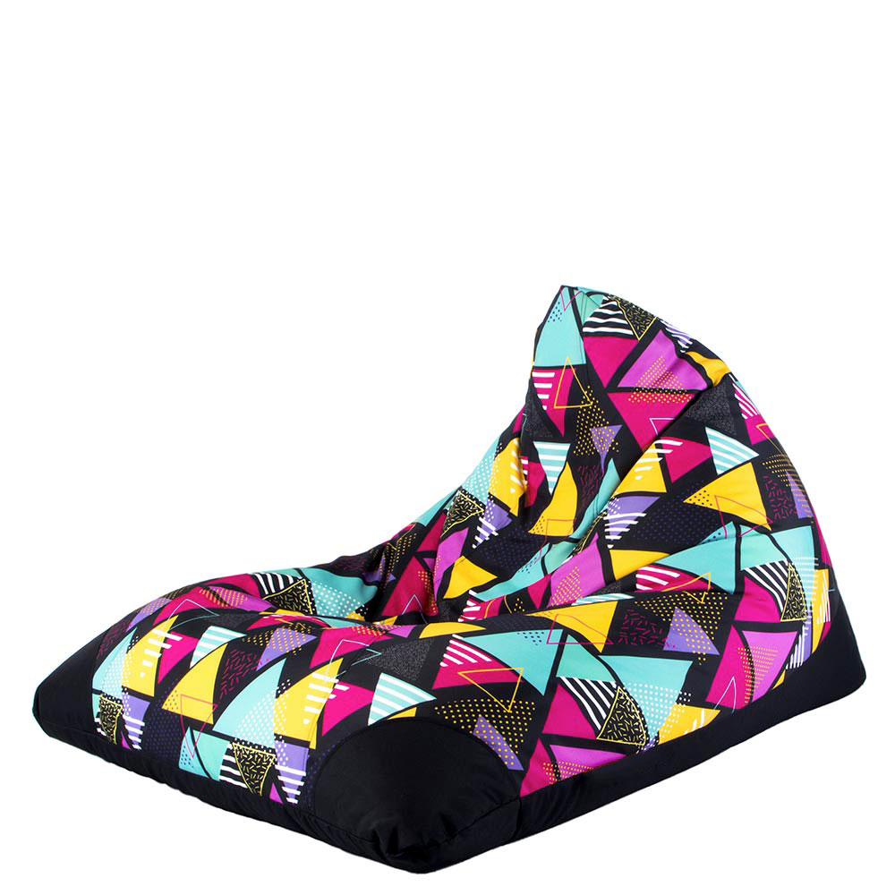 🔺 Pyramid Pouf "Neon Triangles"