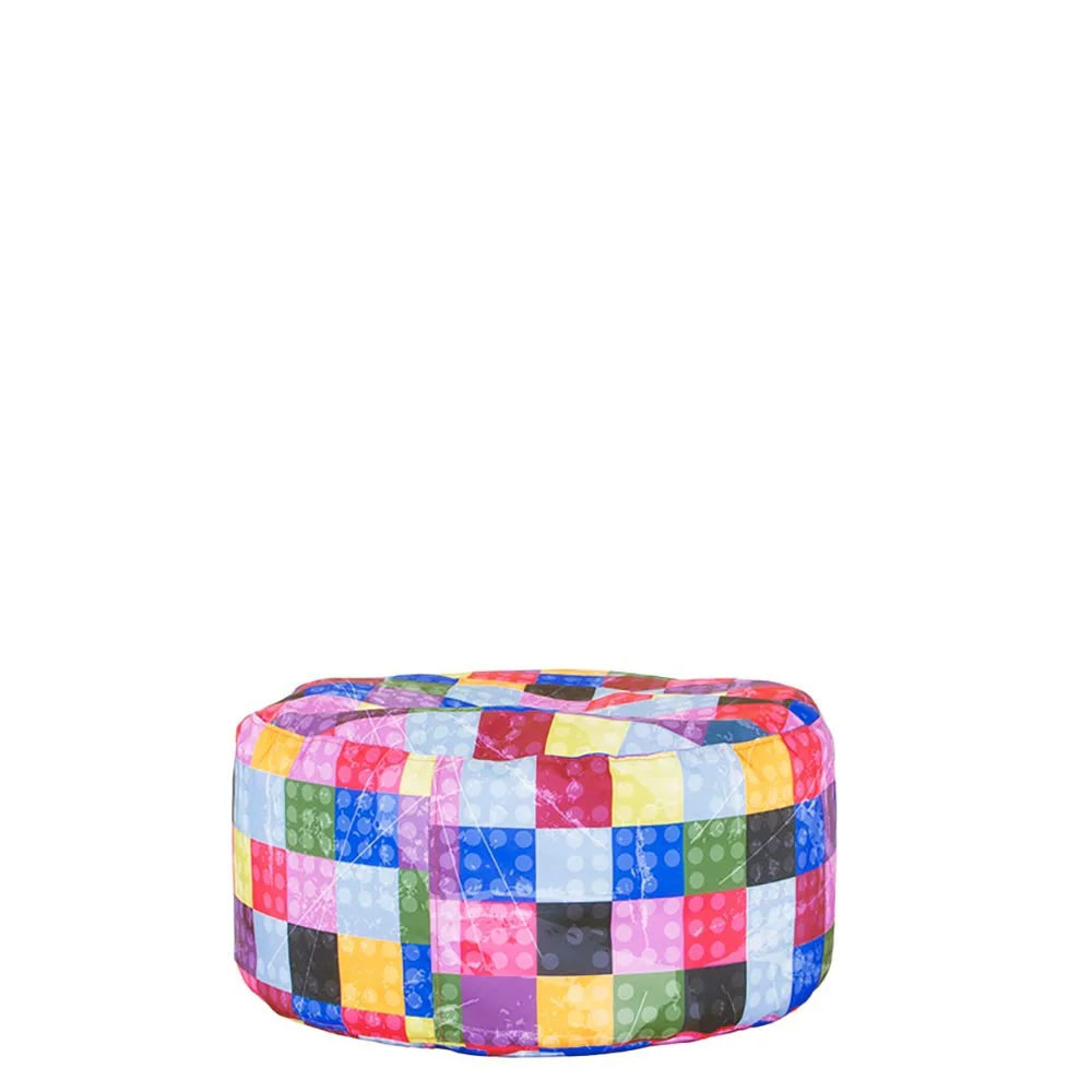 ◼️ Round Pouf "Colorful Squares"