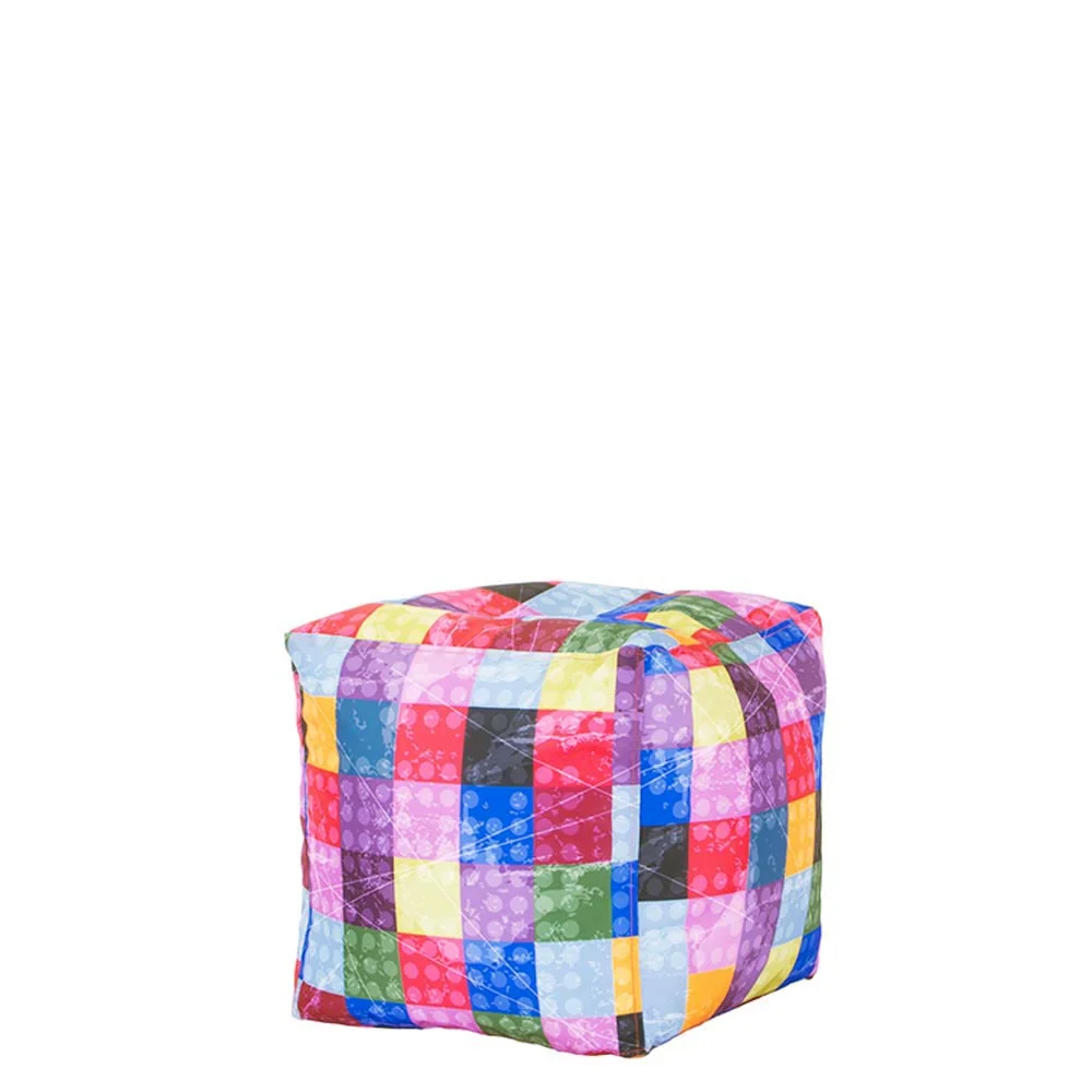 ◼️ Soft Cube Pouf "Colorful Squares"
