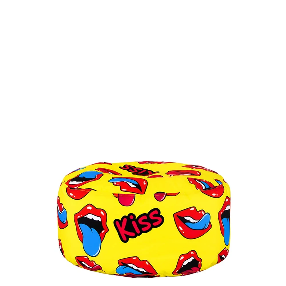 💋 Round Pouf "Pop Lips"