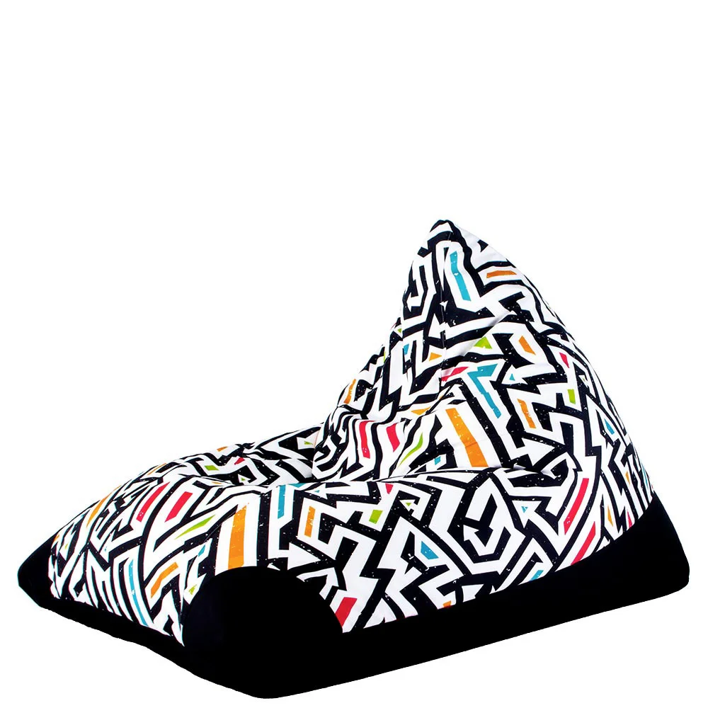 🎨 Pyramid Pouf "Graffiti Labyrinth"