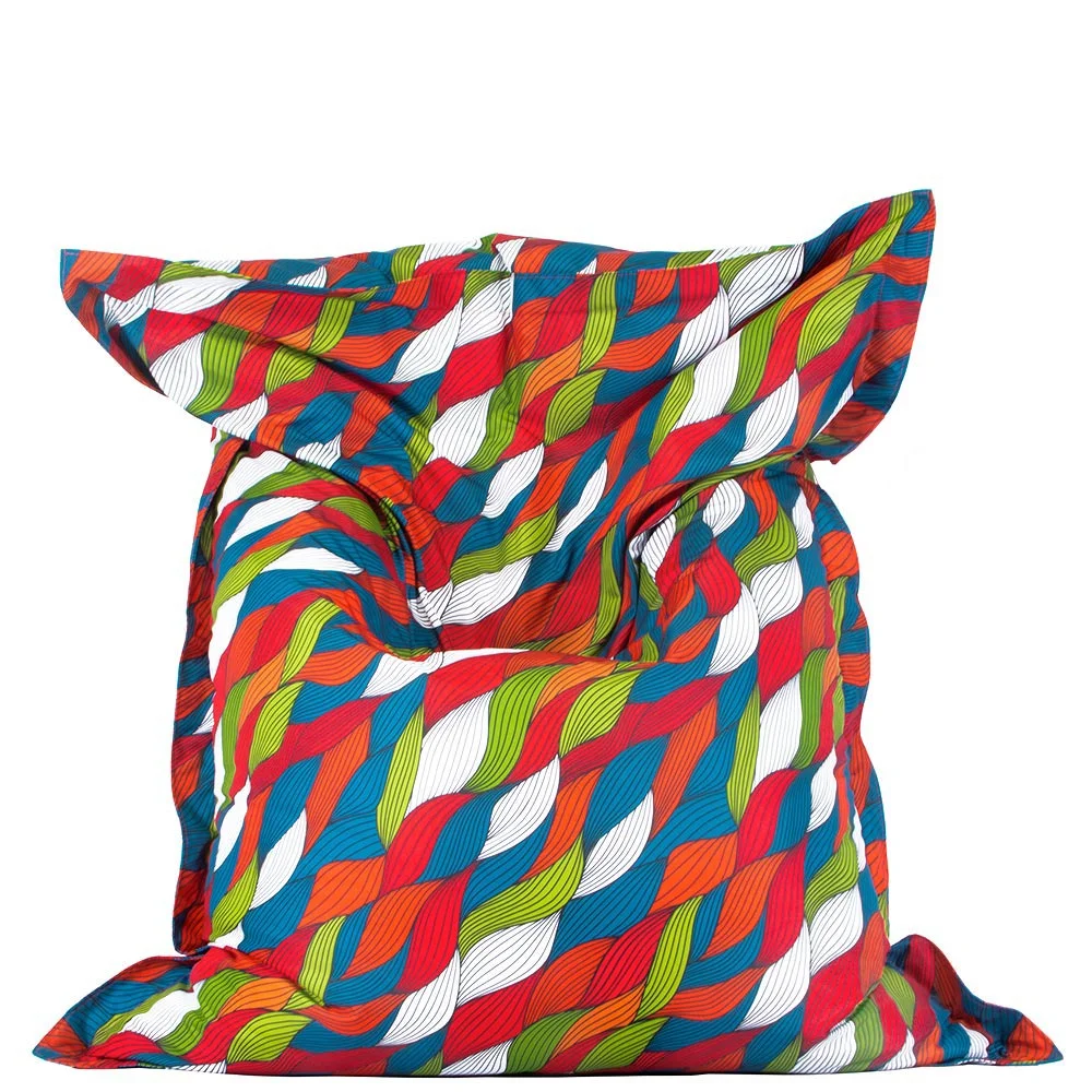 🌊 Pillow Pouf "Wavy Ribbons"