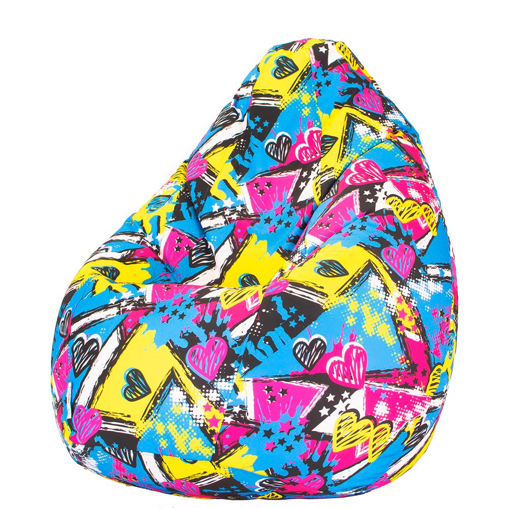 💕 Pear Pouf "Love Graffiti"