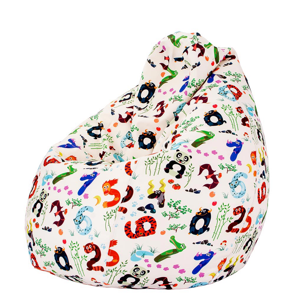 🔢 Pear Pouf "Numbers and Animals"