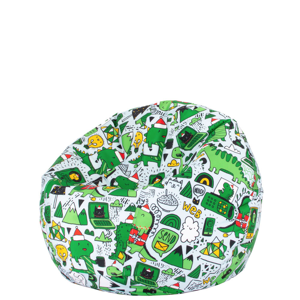 🦖 Kids Pouf "Green Dinos"