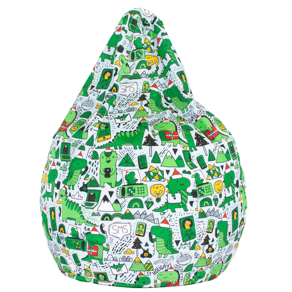 🦖 Pear Pouf "Green Dinos"