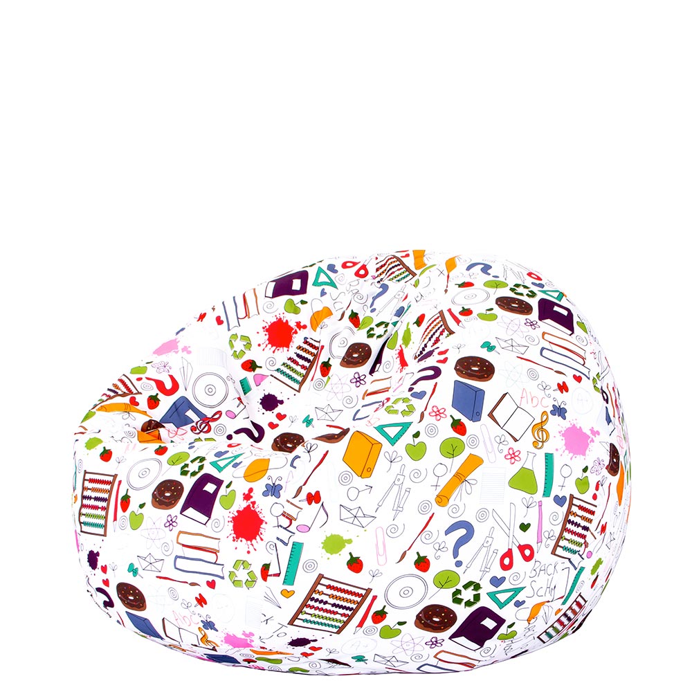 📚 Apple Pouf "School Collage"