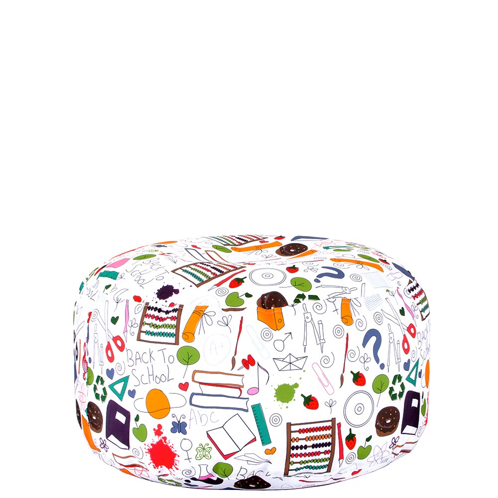 📚 Round Pouf "School Collage"