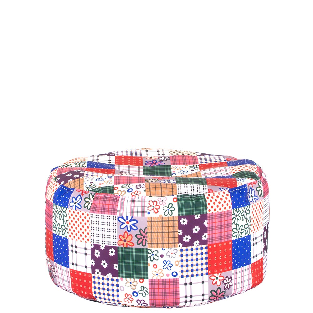 🌺 Round Pouf "Patchwork Summer"