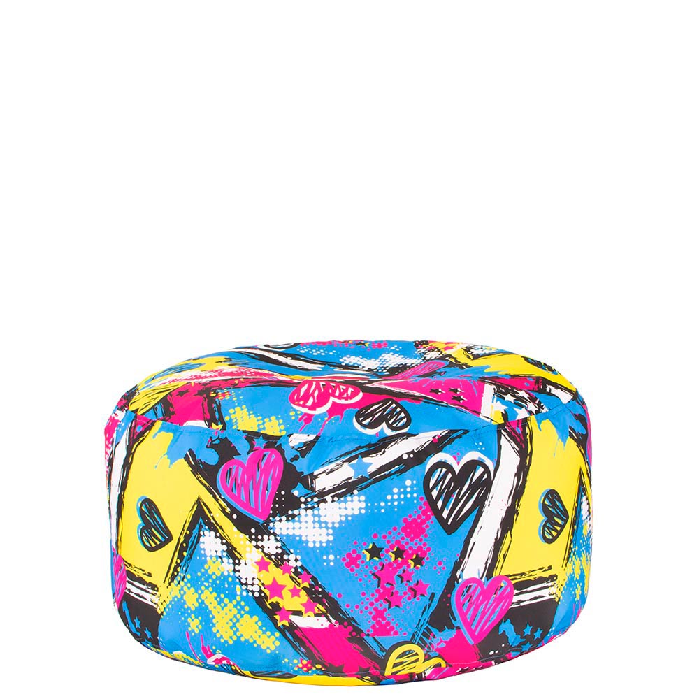 💕 Round Pouf "Love Graffiti"