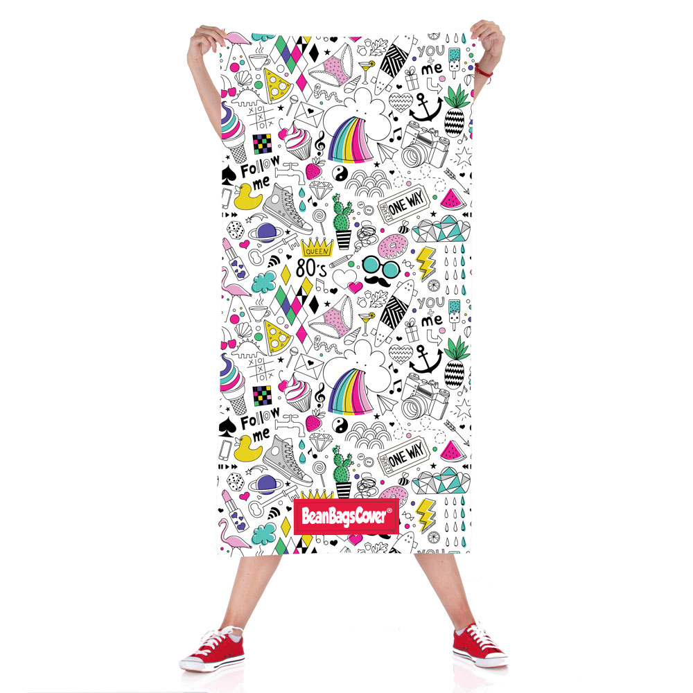 Beach Towel "Retro Icons"