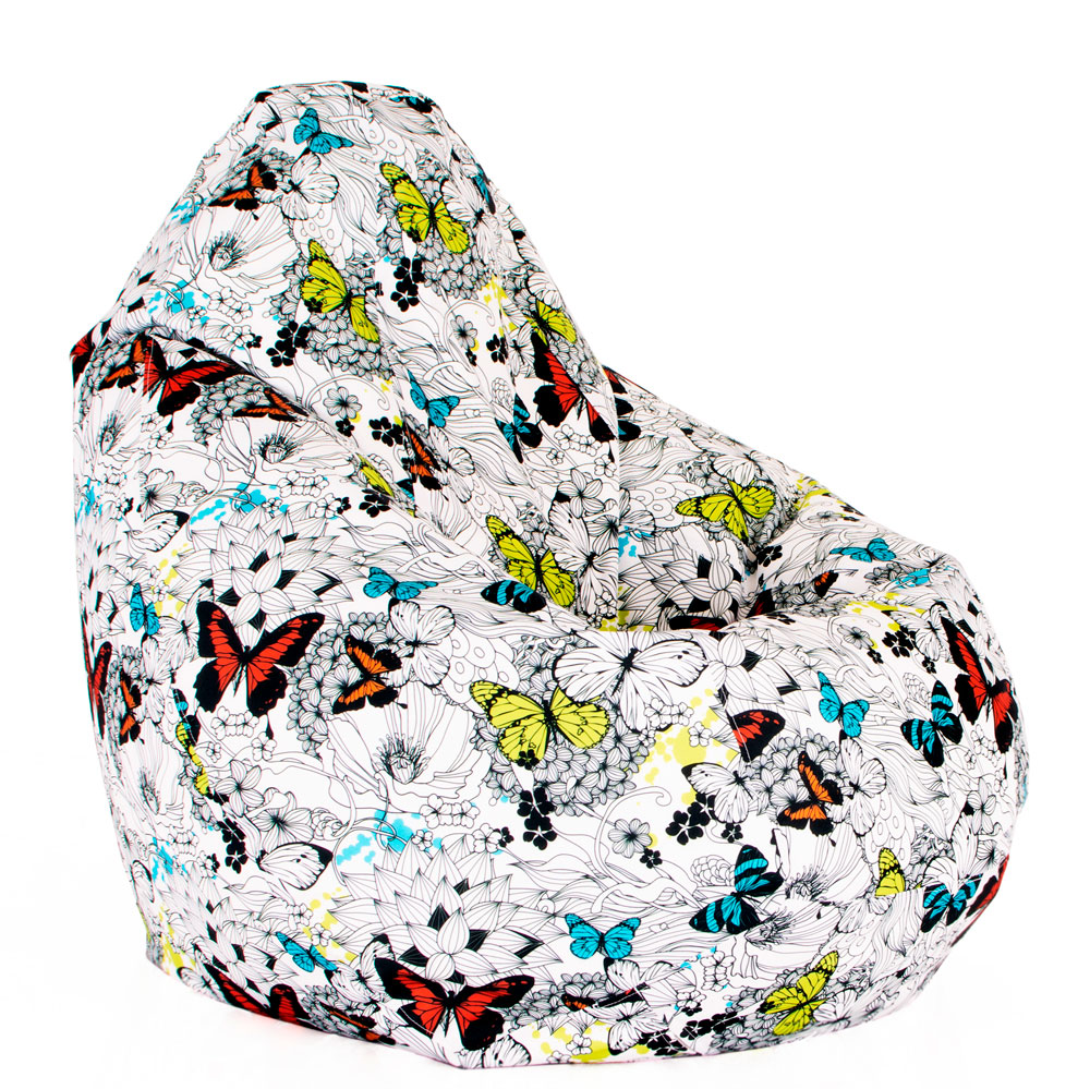 🦋 Pear Pouf "Colorful Butterflies"