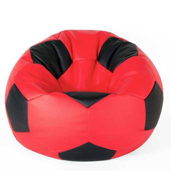 ⚽ Football Ball Pouf - Red and Black