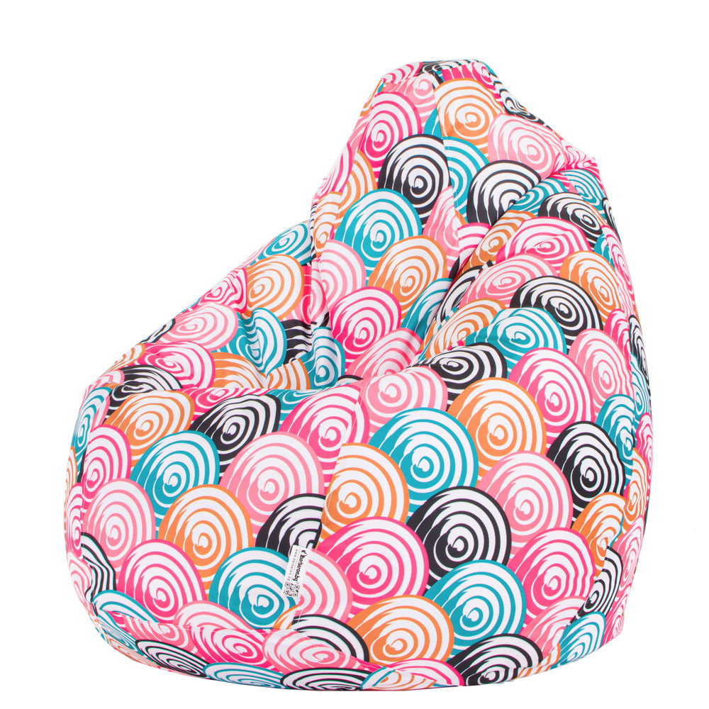 🌀 Designer Pouf "Colorful Spirals"